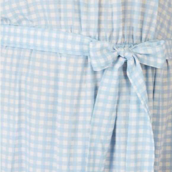 Mackenzie & James BLUE/WHITE CHECK RUFFLE Tie Belt Halter NWT DRESS plus size - Picture 2 of 6